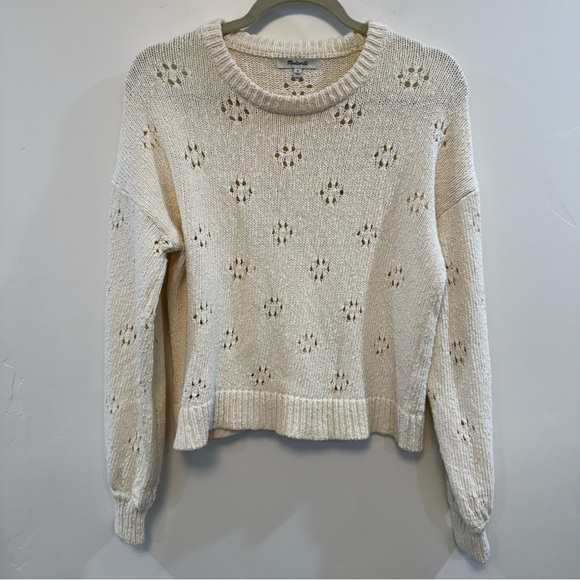 MADEWELL Floral Pointelle Pullover Sweater - Picture 3 of 6
